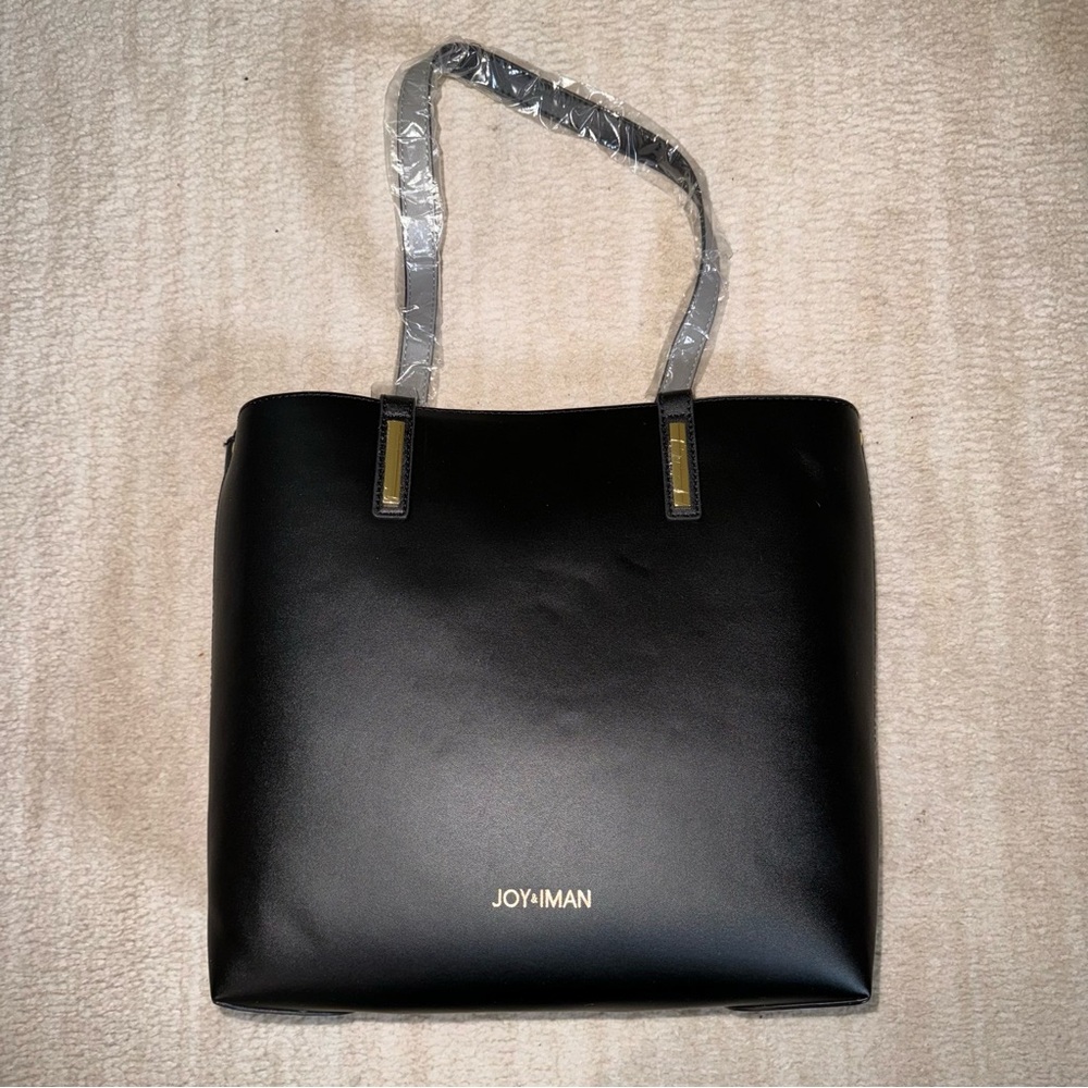 black tote bag by joy & iman